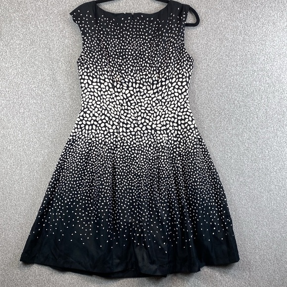 Ann Taylor midi dress polka dot fit and flare size 6 silky smooth sleeveless - Picture 8 of 12